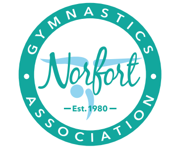 fort mcmurray's norfort gymnastics association logo