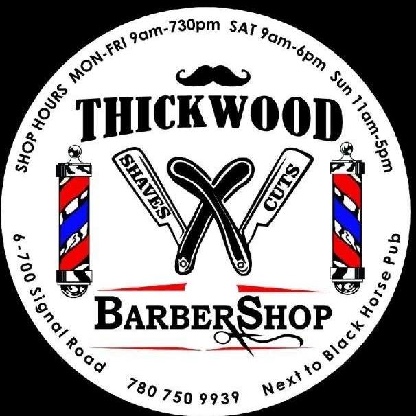 fort mcmurrays thickwood barber shop logo